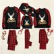 thumbnail image 1 of PatPat Family Matching Pajamas Sets Merry Christmas Letter Antler Print Plaid Splice Pajamas Sets for Family (Flame Resistant), 1 of 4