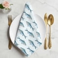 thumbnail image 2 of Coastal Fishes Cloth Napkins, Summer Watercolor Ocean Animals Washable and Reusable Dinner Napkins Set of 2, Table Napkin for Kitchen Party Birthday Wedding Hotel Housewarming 20"x20", 2 of 9
