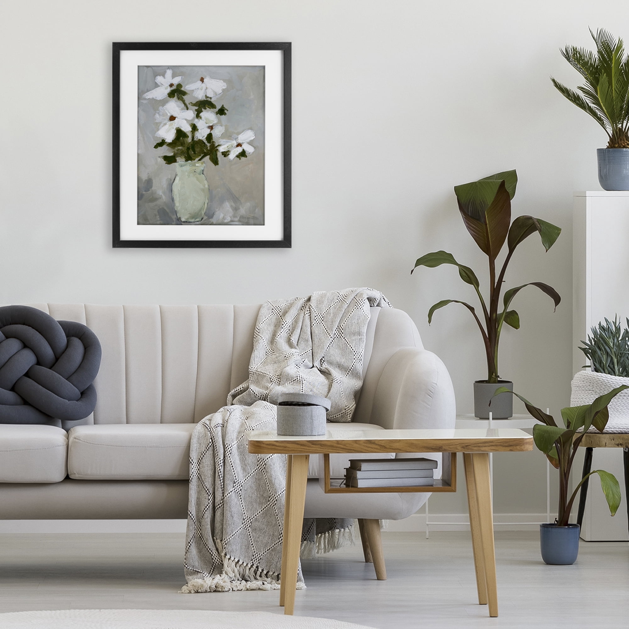 Stupell Industries Cosmos Flowers Serene Rustic Vase Black Framed Print Under Glass, design by Chloe Elliot