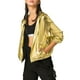 thumbnail image 4 of Chaqueta Brillante de Mujer Inspire Chic de Manga Larga Ligera con Cremallera y Capucha Metálica XS Dorada, 4 of 8