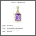 thumbnail image 5 of Gem Stone King 6.85 Ct Emerald Cut Purple Amethyst 18K Yellow Gold Plated Silver Pendant, 5 of 5