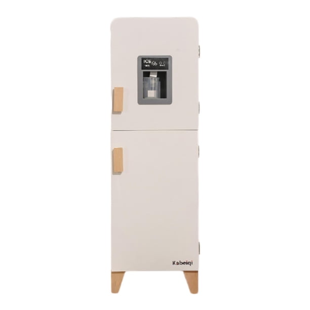 Juego de cocina de madera para aprender a jugar, ideal para niñas, niños y niñas de 3 años en adelante. refrigerador