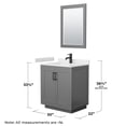 thumbnail image 6 of Wyndham Collection Miranda 30" Mirror Wood Single Bathroom Vanity in Gray, 6 of 7