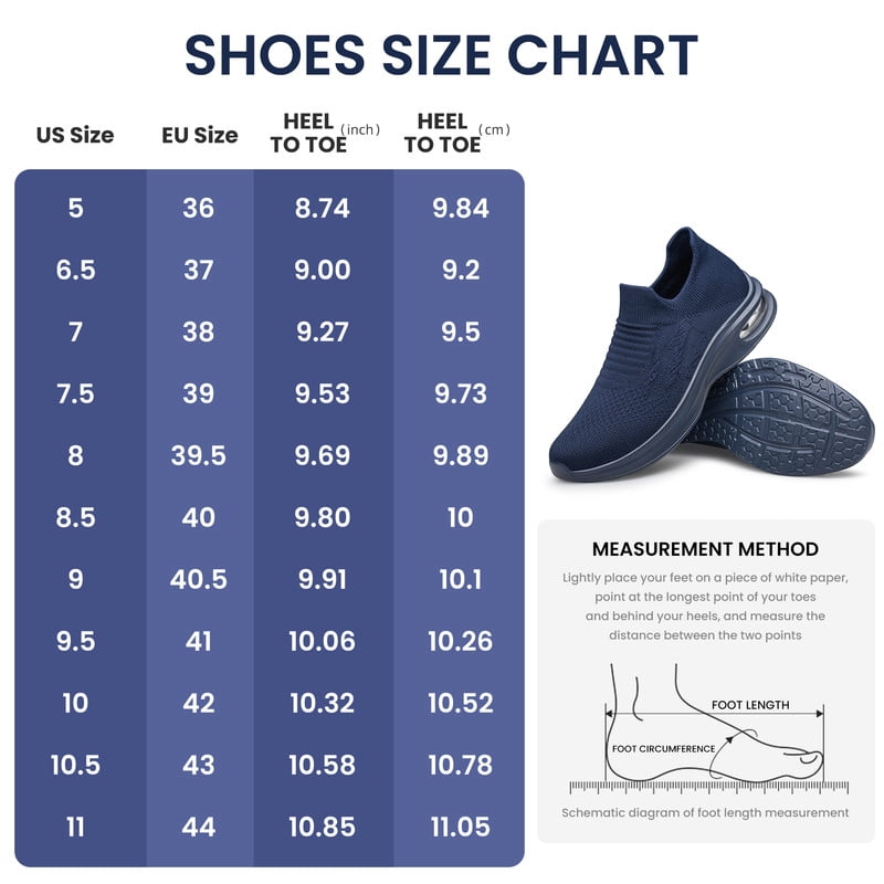 vibdiv Womens Walking Shoes Non Slip Running Shoes Breathable Workout Shoes Lightweight Gym Sneakers zapatos para mujer Navy Blue Size 7.5