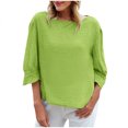 thumbnail image 1 of Moda mujer casual blusa sólida 1/2 manga Rounk cuello camiseta otoño cómodo Tops Sweartshirt Fridja bn1858, 1 of 9