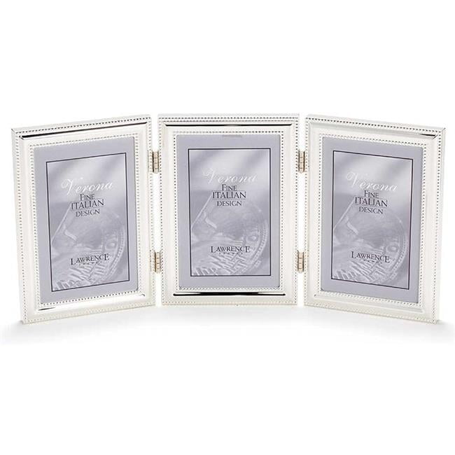 Lawrence Frames Beaded Silver Plated Triple Picture Frame 4 x 5 in