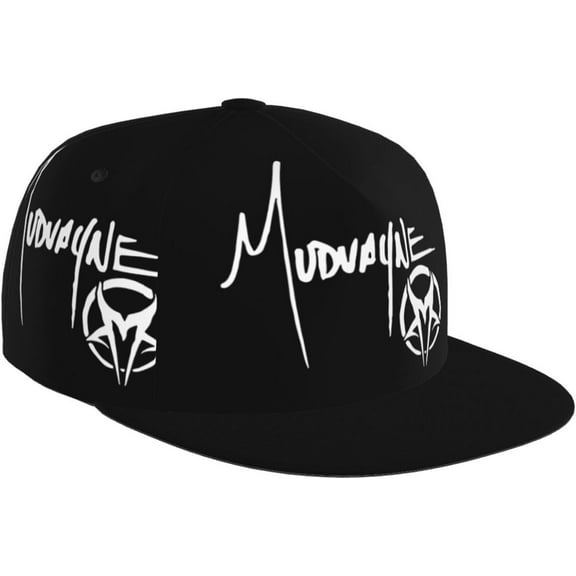 Mudvaynes Hat Flat-Brimmed Baseball Cap Dad Ball Hat Snapback Hip Hop Cap for Men and Women Black