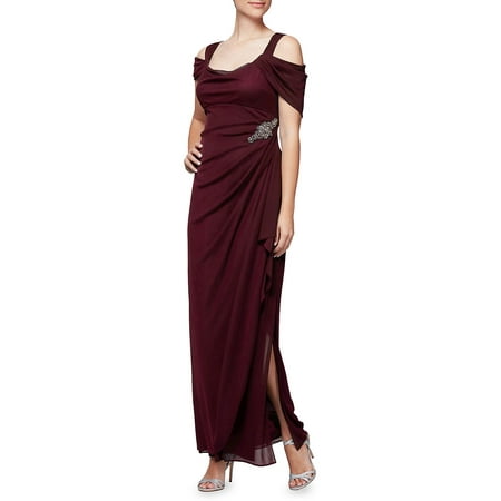 - Cold-Shoulder Embellished Gown