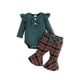 thumbnail image 1 of Set de mameluco y pantalones a cuadros verdes Doresbebe para niña, 12-18 m, 1 of 7
