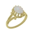 thumbnail image 1 of LBG British Made 9k Yellow Gold Real Natural Opal Womens Engagement Ring - 33 size options - Size 8, 1 of 6