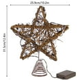 thumbnail image 4 of AYktou 10×12 Inch Christmas Tree Toppers with LED Light, Vintage Imitation Wood Ironwork Glowing Christmas Tree Top Star Accessories, Hollowed Pentagram Christmas Decorations Tree Topper Star, 4 of 6