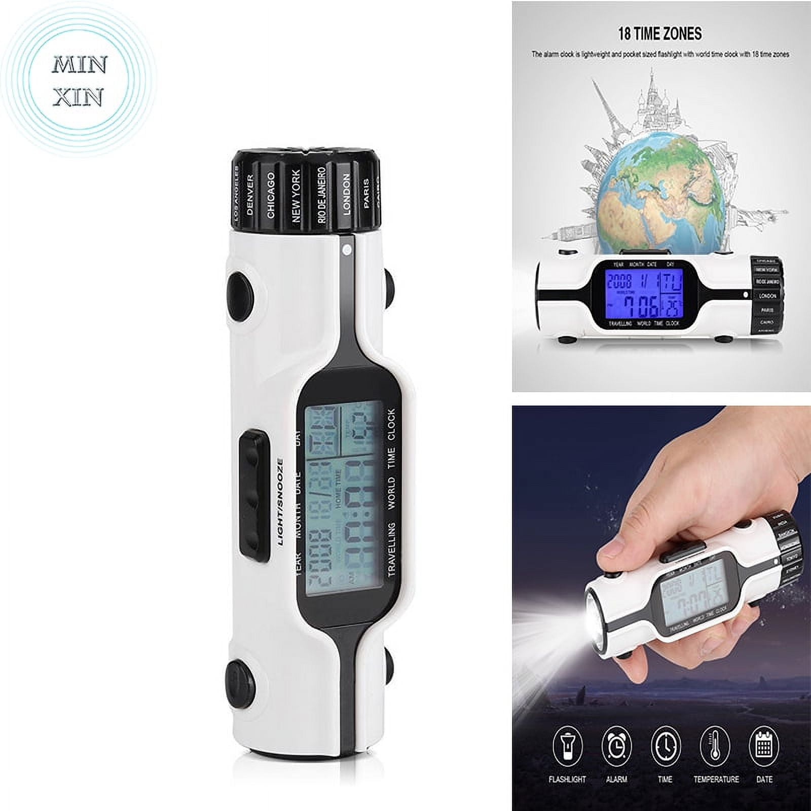 1 Noir Mini Réveil Numérique Pliable Multifonctionnel Horloge Led R Veil Matin Portable Avec Calendrier Temp Rature Date Semaine Pile Pas Inclus