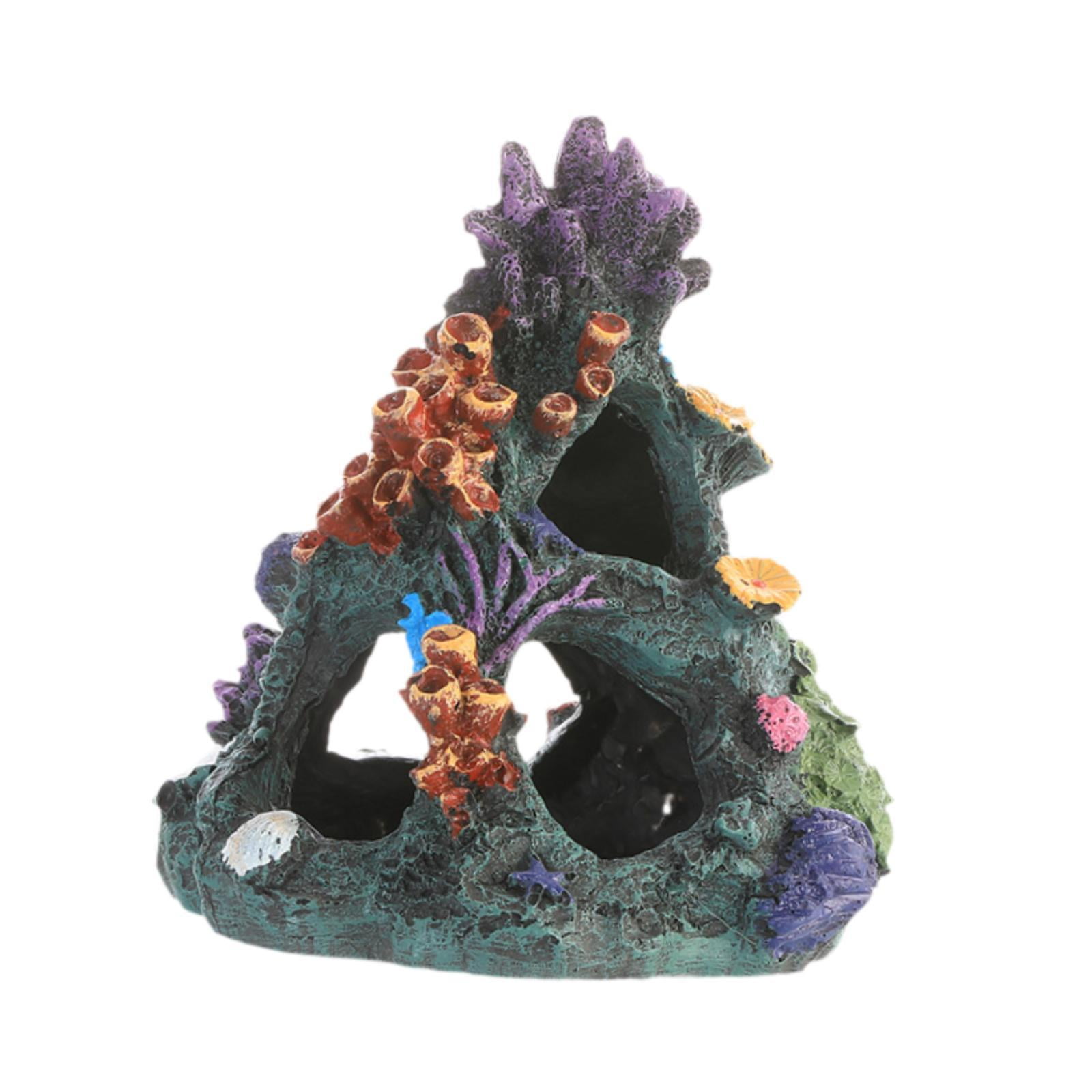 Zxpjkyu Resin Aquarium Coral Cave Fish Hiding Cave Hideaway Landscape Decor Resin Coral