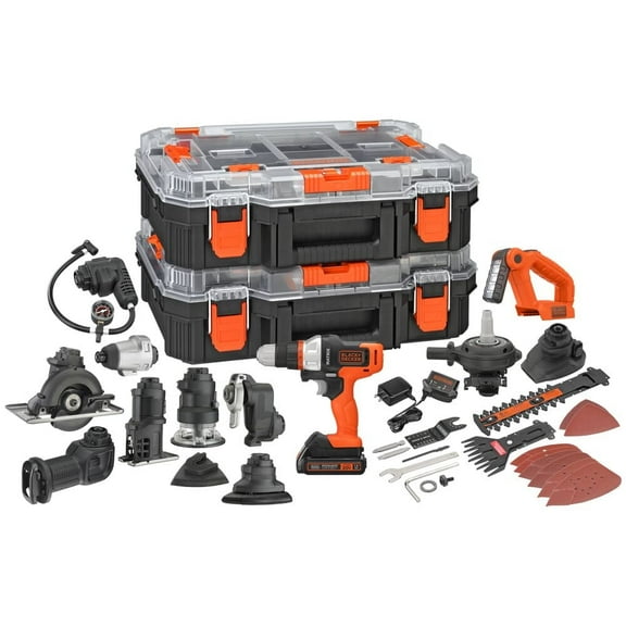 BLACK DECKER MATRIX 20V MAX Power Tool Kit, Includes Cordless Drill, 12 Attachments and Storage Case, (BDCDMT1212KITC1)