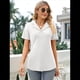 thumbnail image 5 of Camisas de Mujer con Cuello de Solapa, Cuello en V, Blusa de Corta, Blusa Informal Elegante. M, 5 of 9