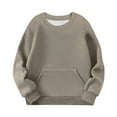 thumbnail image 6 of AUNVITO Boys & Girls 2-12Y Casual Sporty Sweatshirt with Pockets, Stretch Fabric Soft Long Sleeve Solid Color Pullover for Outdoor Activities, 6 of 6
