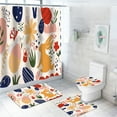 thumbnail image 6 of 4 Pcs Easter Bunny Shower Curtain Set with Shower Curtain/Rugs/U Shape/Toilet Lid Cover Mat and 12 Hooks, Modern Bathroom Decor Accessories Shower Curtains, Easter Bathroom Set, 6 of 7