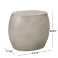 thumbnail image 3 of Noble House Edmonton Outdoor Convex Concrete Stone Side Table in Light Gray, 3 of 8