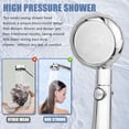 thumbnail image 4 of 【Cabezal de ducha de alta presión】El cabezal de ducha de presión está hecho de plástico ABS de alta calidad y se agrega un revestimiento de cromo a la superficie, que es duradero, a prueba de óxid, 4 of 5