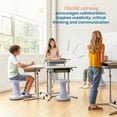 thumbnail image 3 of ECR4Kids Twist Active Wobble Stool, 18in Seat Height, Classroom Furniture, Light Grey, 3 of 9