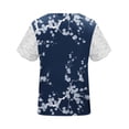 thumbnail image 5 of Karymi Womens T Shirts Fashion Eyelet Short Sleeve Lightweight T Shirts Lace V Neck Flower Pattern Tops Loose Shirts Pullover Lounge Blouse for Daily Wear, 5 of 5