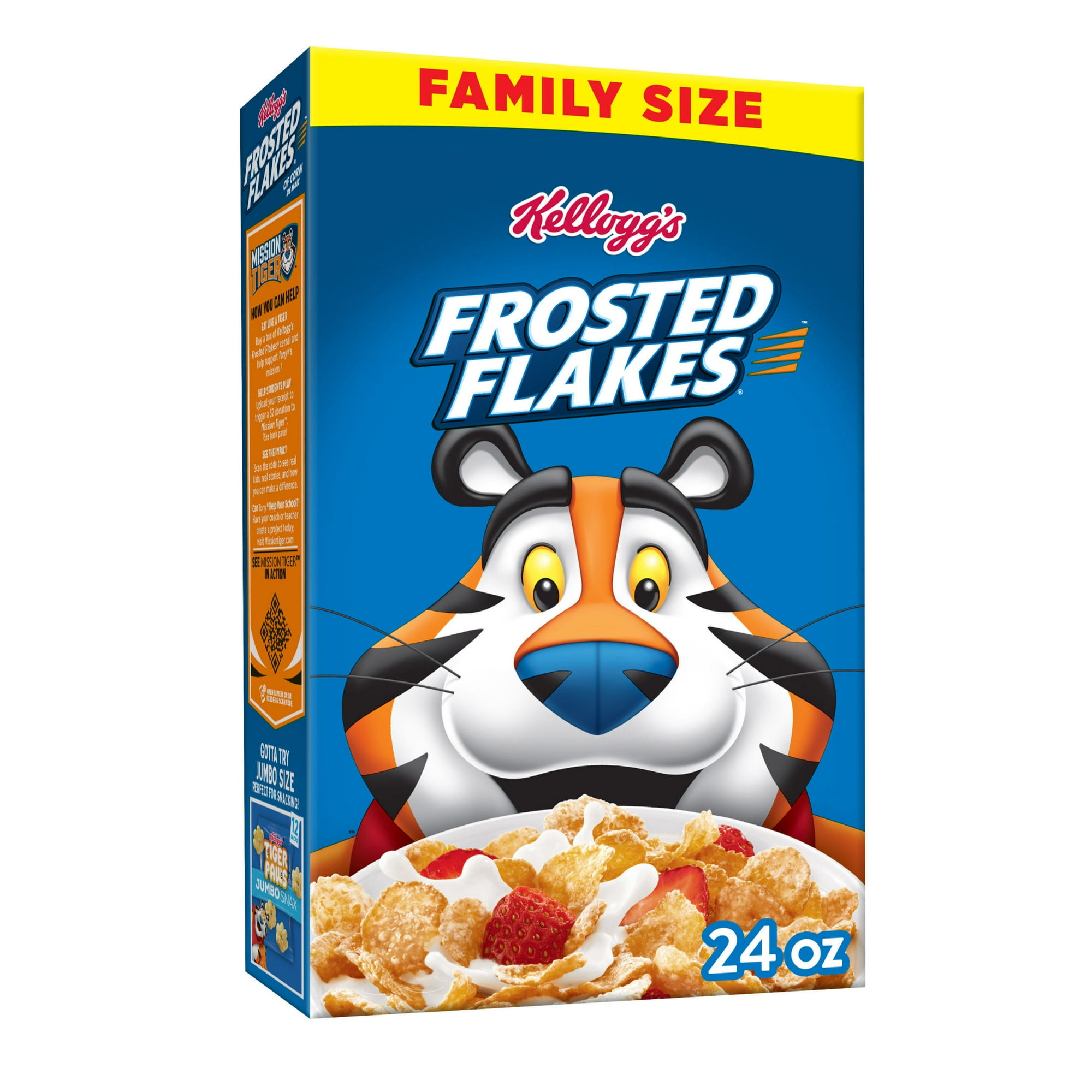 Kellogg's Frosted Flakes Original Breakfast Cereal, Kids Cereal, Family Size, 24 oz