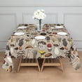 thumbnail image 3 of Brown Mushroom Line Light Pattern Square Tablecloth,Waterproof Square Table Cover,Wipeable Spillproof Washable Table Cover for Home Kitchen Party Decor 60"x60"(152x152cm), 3 of 6