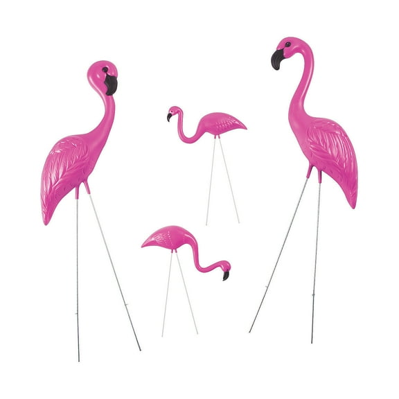 Flamingo Family Yard Decorations, Home Decor, Luau, 4 Pieces