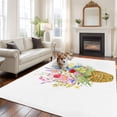 thumbnail image 2 of Area Rug for Living Room, Spring Flowers Basket Non-Slip Indoor Ex Large Carpet for Bedroom/Dining Room, Colorful Floral Botanical Leaves Washable Low-Profile Rectangle Floor Runner Rugs - 8 x 10 Ft, 2 of 8
