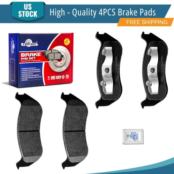 YXPCARS 4PCS Rear Brake Pads (D881), Ceramic Pads for Ford Explorer Mercury Mountaineer 2002-2005 Models with Phenolic Piston Calipers Rear Brake Pads