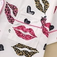 thumbnail image 6 of Telankuip 2 Piece Valentines Pajamas for Women Set Cute Bow Printed Casual Sleepwear Button up Short Sleeve Tops with Elastic Waisted Loose Comfy Shorts Soft Lightweight Pjs 6-White XL, 6 of 8