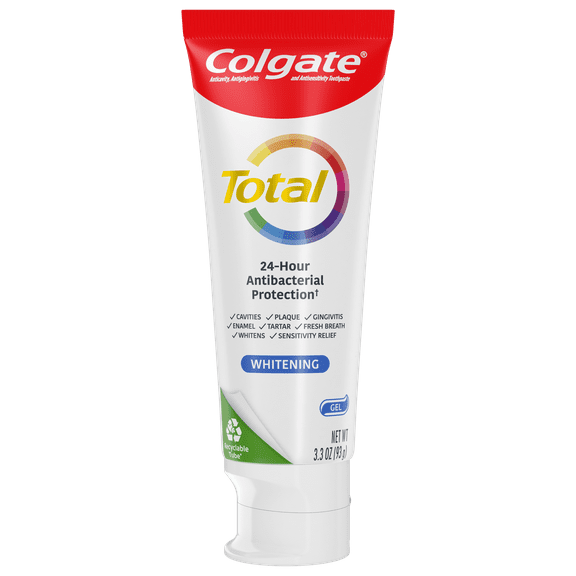 Colgate Total Whitening Toothpaste, Gel 3.3 oz