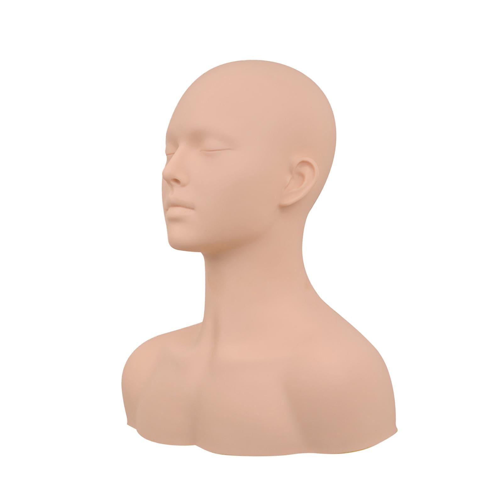 Stgfyxgs Practice Training Head Mannequin Eyelash Extensions Manikin Skin Texture Doll Model Makeup Head for Massage Beauty SPA Makeup