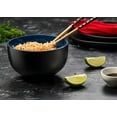 thumbnail image 3 of Kook Ceramic Japanese Noodle 34 Oz, Set of 4, Navy Inside, 3 of 4