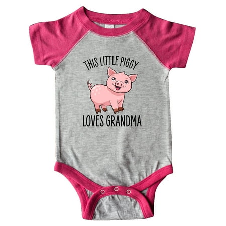 

Inktastic This Little Piggy Loves Grandma- cute Gift Baby Boy or Baby Girl Bodysuit