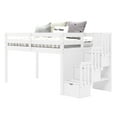 thumbnail image 5 of Bedz King Contemporary Low Loft Twin Bed with 3 Step-Stairway, White, 5 of 9