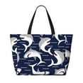 thumbnail image 2 of Pofeuu Angry Shark Print Beach Bag,Waterproof Sandproof Beach Tote Bag, Large Capacity Foldable Beach Bags for Women, 2 of 7