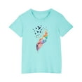 thumbnail image 2 of Rbaofujie T-Shirts Graphiques pour Fille Imprimé Floral Manches Courtes Col Rond T-Shirts Hauts, 2 of 6
