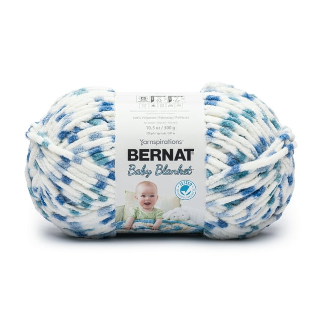 Bernat® Baby Blanket™ #6 Super Bulky Polyester Yarn, Blueberry Dot 10.5oz/300g 220 Yards