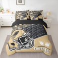 thumbnail image 2 of Manfei Rugby Ball Game 7 Pieces Bedding Comforter Set,Football Sport Theme Full Bedding Set,Brown Black Helmet Fitted Sheet Flat Sheet For Boys Teens,Super Cozy Room Decor Reversible, 2 of 8