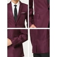 thumbnail image 6 of Unique Bargains Men's Blazer Single Breasted One Button Prom Suit Coat M Burgundy, 6 of 6