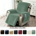 thumbnail image 4 of Lavish Cover 28in Recliner Cover Slipcover, Gray Green Soft Striped Sofa Protector with Pockets, Non-Slip Armchair Cover for Living Room, 4 of 8