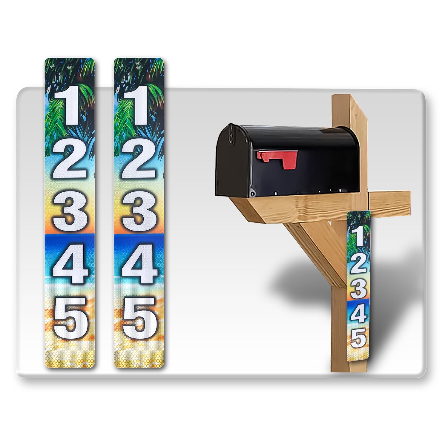 2 Pack Address Numbers for House Stickers, Customized Vertical 911