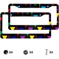 thumbnail image 2 of Color Martini Glass 2 Pcs License Plate Frames, Stainless Steel License Plate Cover, Matte License Plate Holder Car Accessories with Screw Caps (4 Holes), 2 of 7