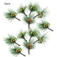 thumbnail image 2 of GadgetVLot 12Pcs Christmas Wreath Decoration Simulation Pvc Pine Needles Diy Mini Needles Pine Red Berry Accessories, 2 of 12