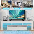 thumbnail image 6 of TV Stand with Led Lights Up to 70 Inch TVs, Modern Entertainment Center Media Console, High Gloss TV Table Stand Cabinet with 2 Drawers, White, 6 of 12