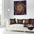 thumbnail image 3 of Designart Perfect Fractal Flower in Brown and Gold - Floral Throw Pillow - 16x16, 3 of 5