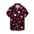 thumbnail image 3 of LIaqionyy Mens Button down Short Sleeve Shirt Casual Heart Graphic T Shirts Fashion Beach Valentine's Day Tops M-4XL, 3 of 5