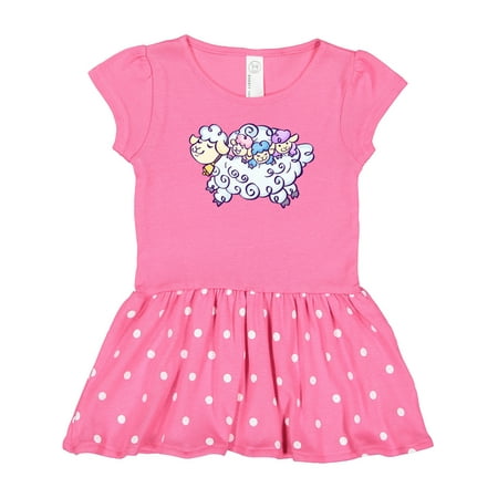 

Inktastic Fluffy Sheep Family Gift Toddler Girl Dress