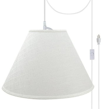 Aspen Creative 72773-21, Two-Light Plug-In Swag Pendant Kit with Empire Lamp Shade, Off-White